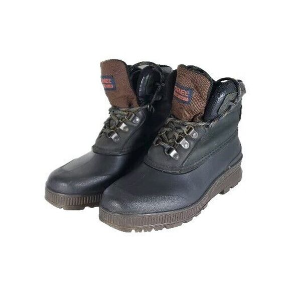 SOREL Women's Pace 2 US 8 VTG Black Leather Insulated Lined Ankle Winter Boots - Picture 1 of 15